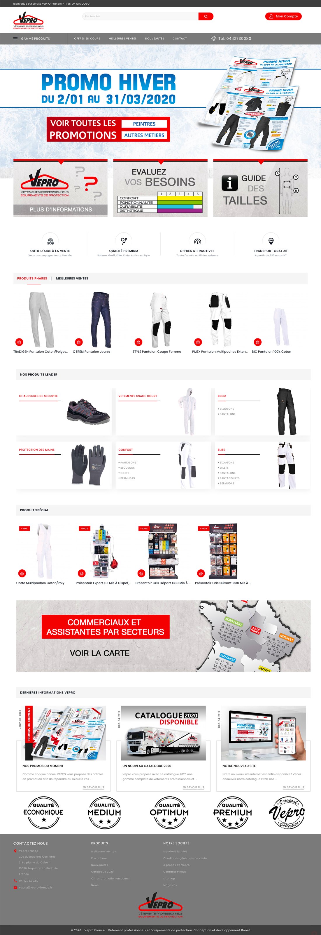 Vepro-france.fr commercialisation de Vêtements professionnels et d'Equipements de protection
