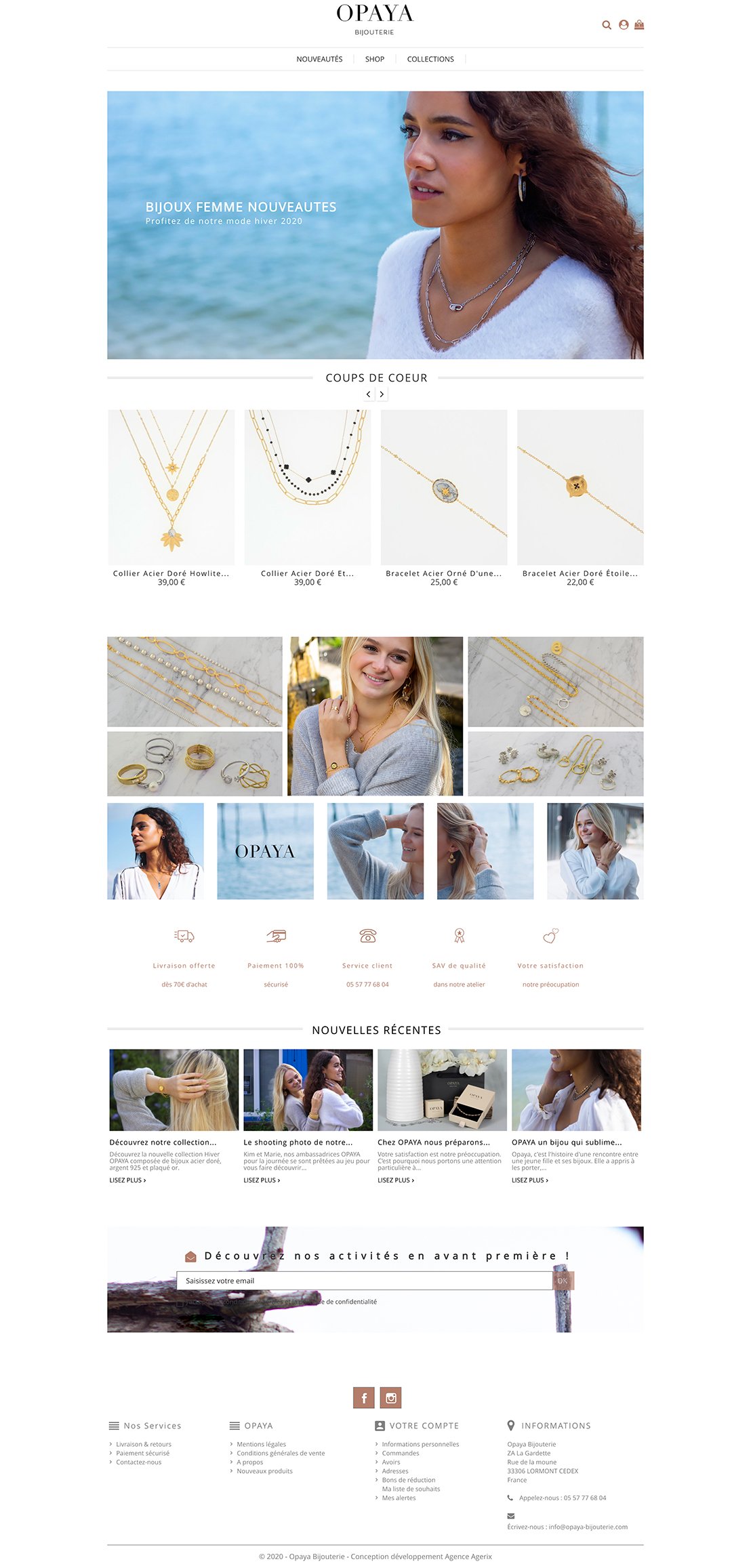 Opaya bijouterie collections de bijoux pour femmes